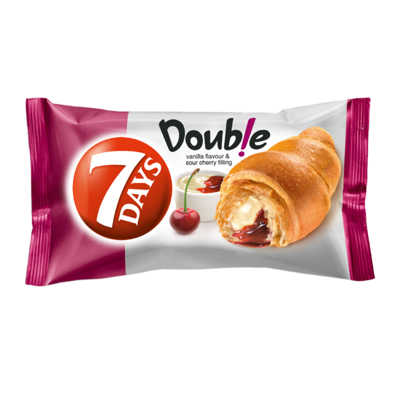 7 Days Double Croissant with Vanilla & Sour Cherry Filling 80gr-London Grocery