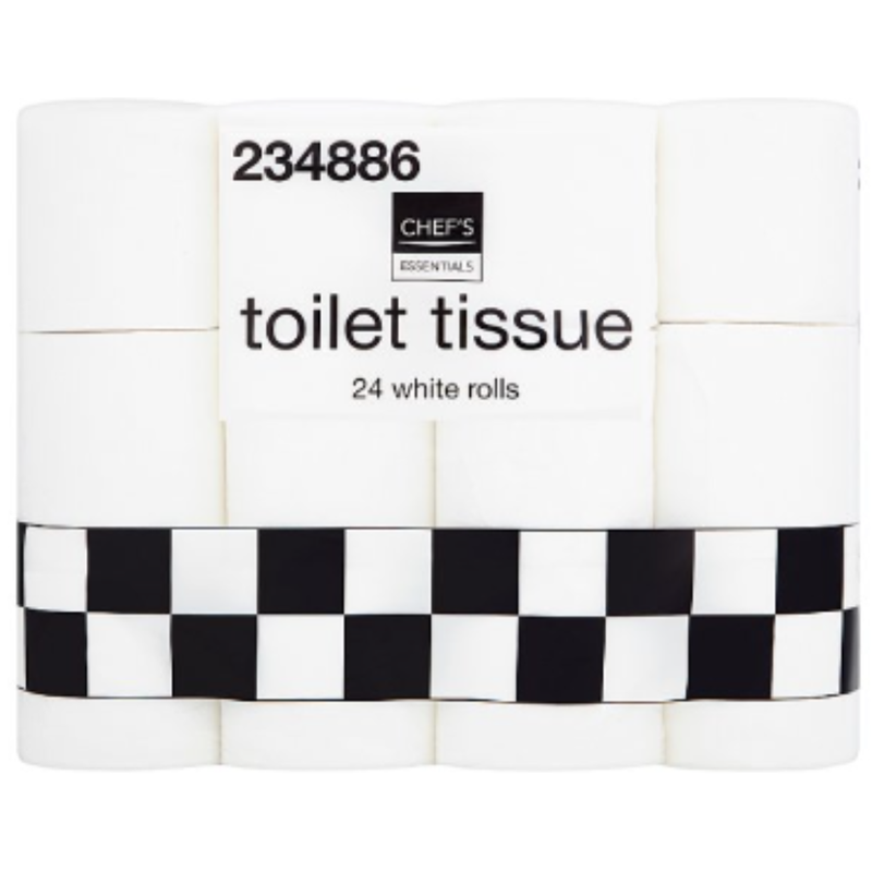 Chef's Essentials Toilet Tissue 24 White Rolls x Case of 1 - London Grocery