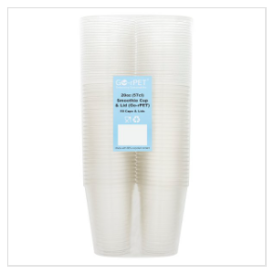 Clear Recyclable rPET 12oz Smoothie Cups