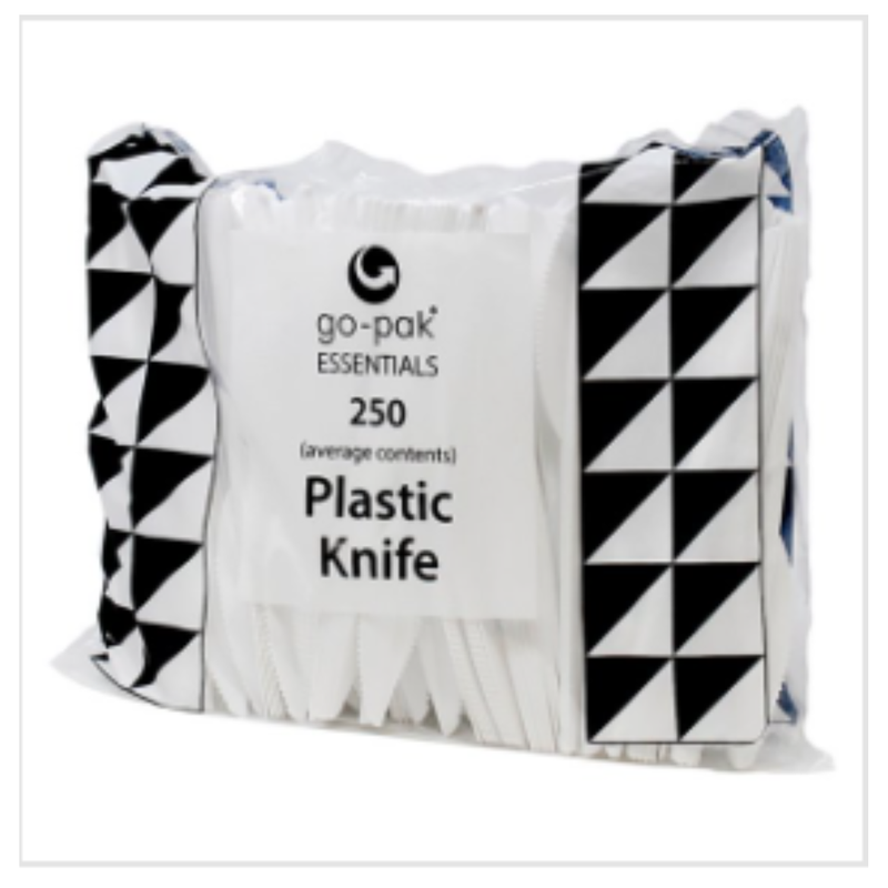 Go-Pak Essentials 250 Plastic Knife | Approx 250 per Case| Case of 1 - London Grocery