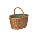 Oval Shopping Basket With Green Tweed Cooler Bag | London Grocery