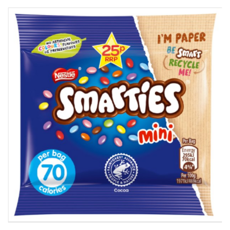 Smarties Mini Milk Chocolate Bag 15g x Case of 60 - London Grocery