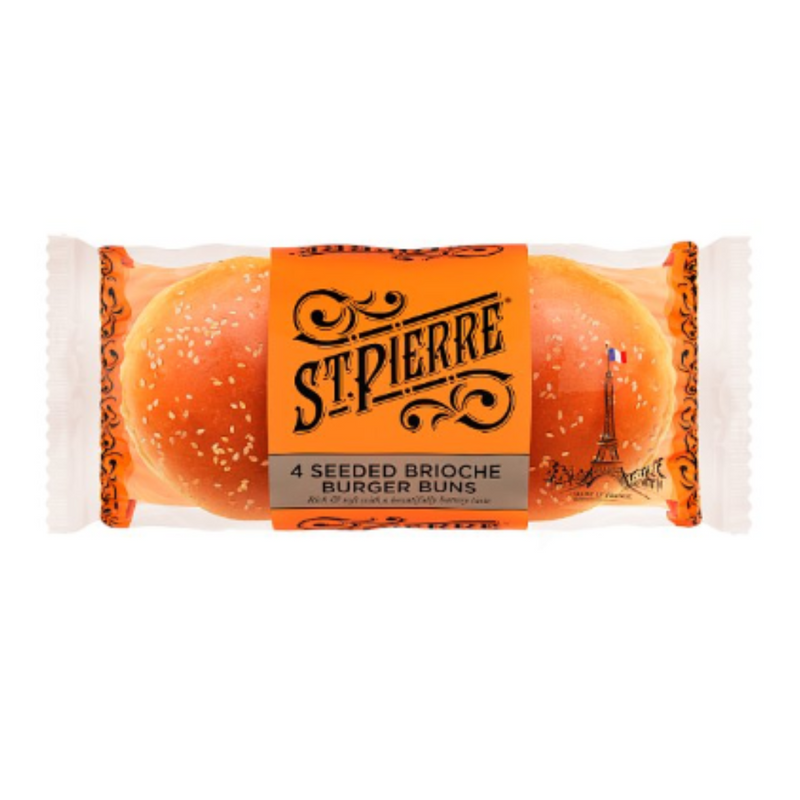 St Pierre 4 Seeded Brioche Burger Buns x Case of 9 - London Grocery