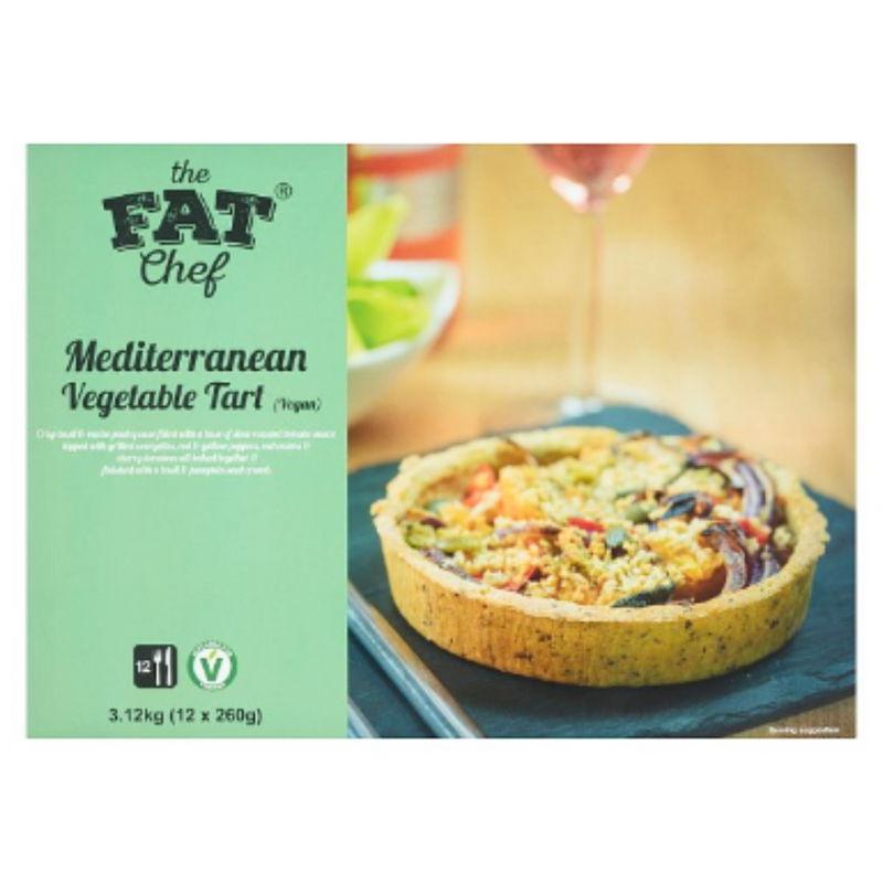 The Fat Chef 12 Mediterranean Vegetable Tart (Vegan) 3.12kg x 1 Pack | London Grocery