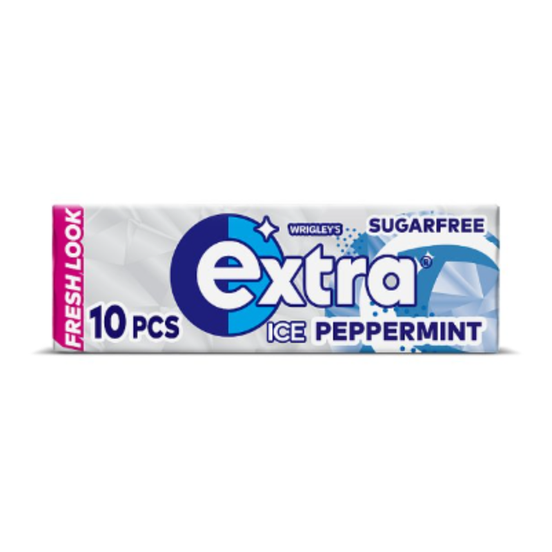 Extra Ice Peppermint Chewing Gum Sugar Free 10 Pieces x Case of 30 - London Grocery