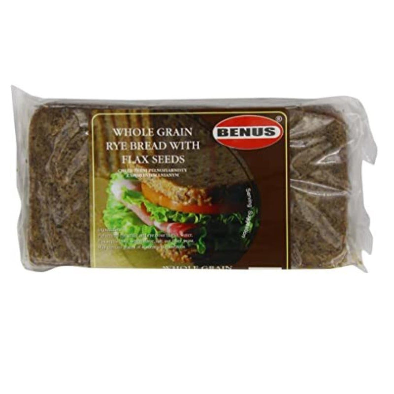 Benus Wholegrain Rye Bread with Flax Seeds 500gr-London Grocery