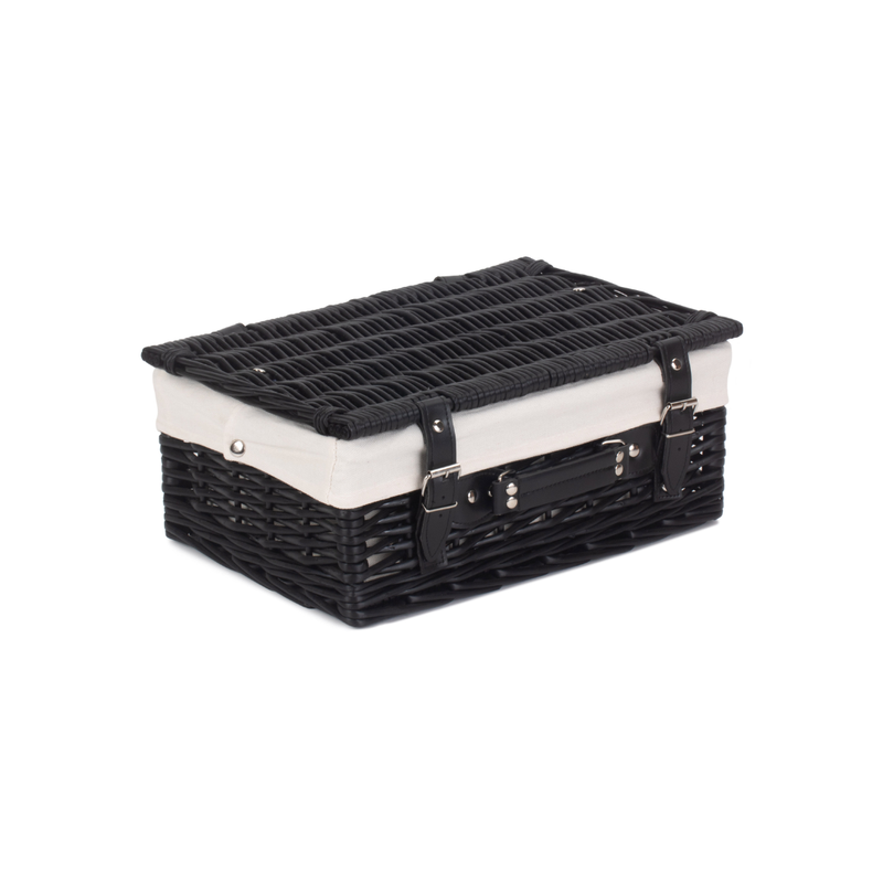 14" Black Hamper With White Lining | London Grocery