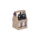 Oak Effect 4 Beer Bottle Carrier With Bottle Opener | London Grocery