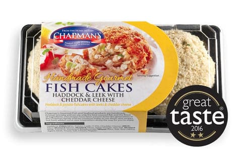 Chapman's Haddock & Leek with Cheddar Cheese Fish Cake 2 x 115g (230g) -London Grocery