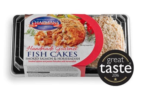 Chapman's Smoked Salmon & Horseradish Fish Cake 2 x 115g (230g) -London Grocery