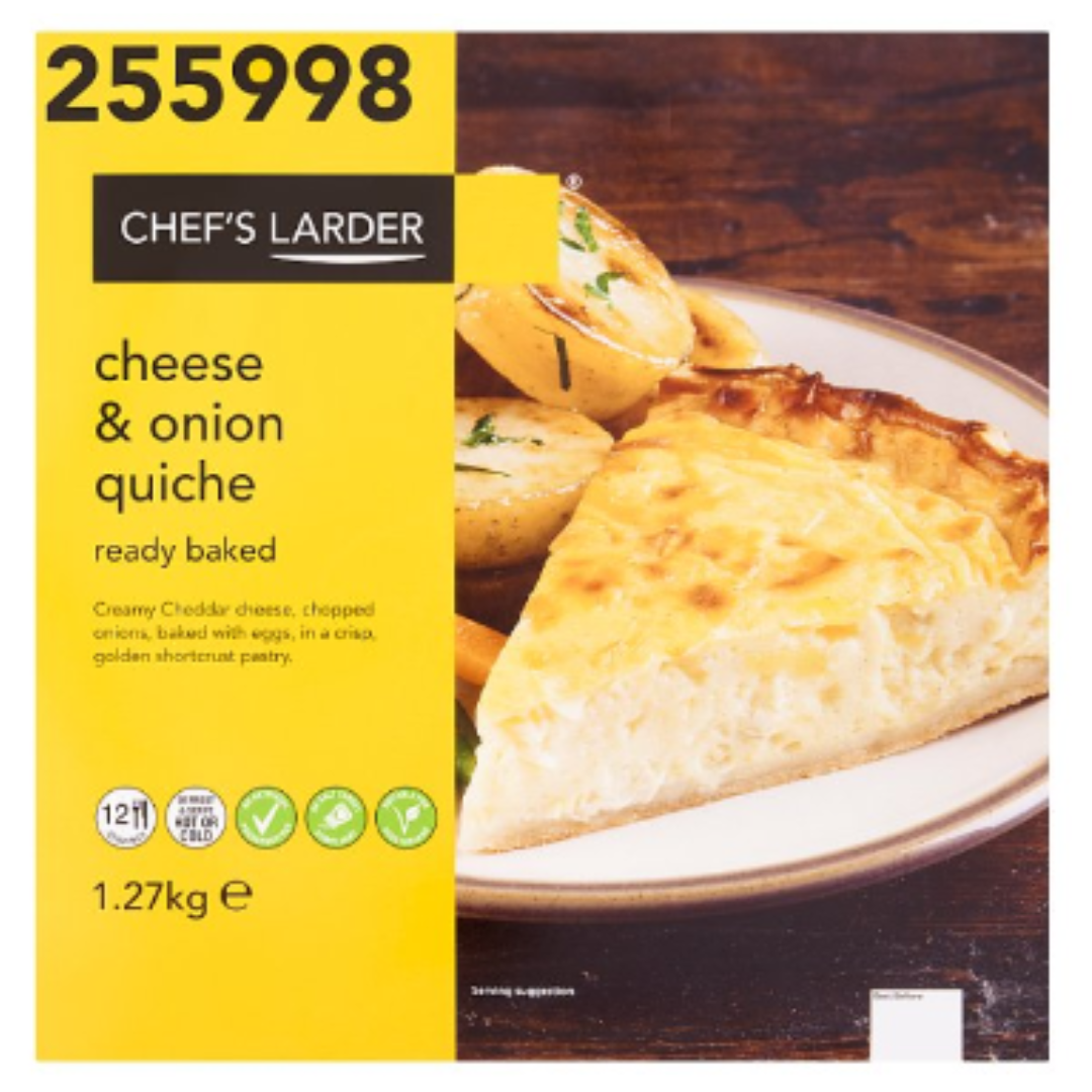 Buy Chef's Larder Cheese & Onion Quiche 1.27kg x 1 Pack London Grocery