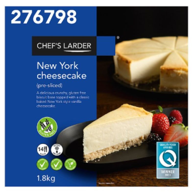 Chef's Larder New York Cheesecake 1.8kg x 1 Pack | London Grocery