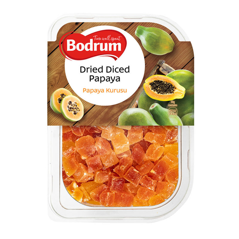 Bodrum Dried Diced Papayas 250gr -London Grocery