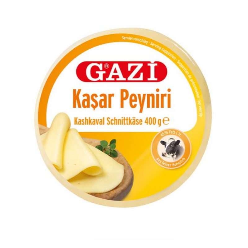 Gazi Kashkaval Cheese 45% Vac Kasar 400Gr-London Grocery