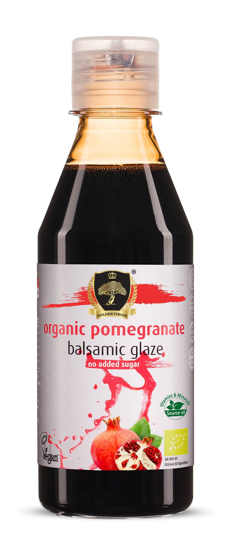 Golden Virgin Organic Pomegranate Balsamic Glaze 250Ml-London Grocery