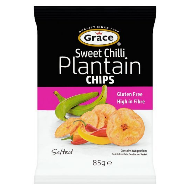 Grace Sweet Chilli Plantain Chips Salted 85gr-London Grocery