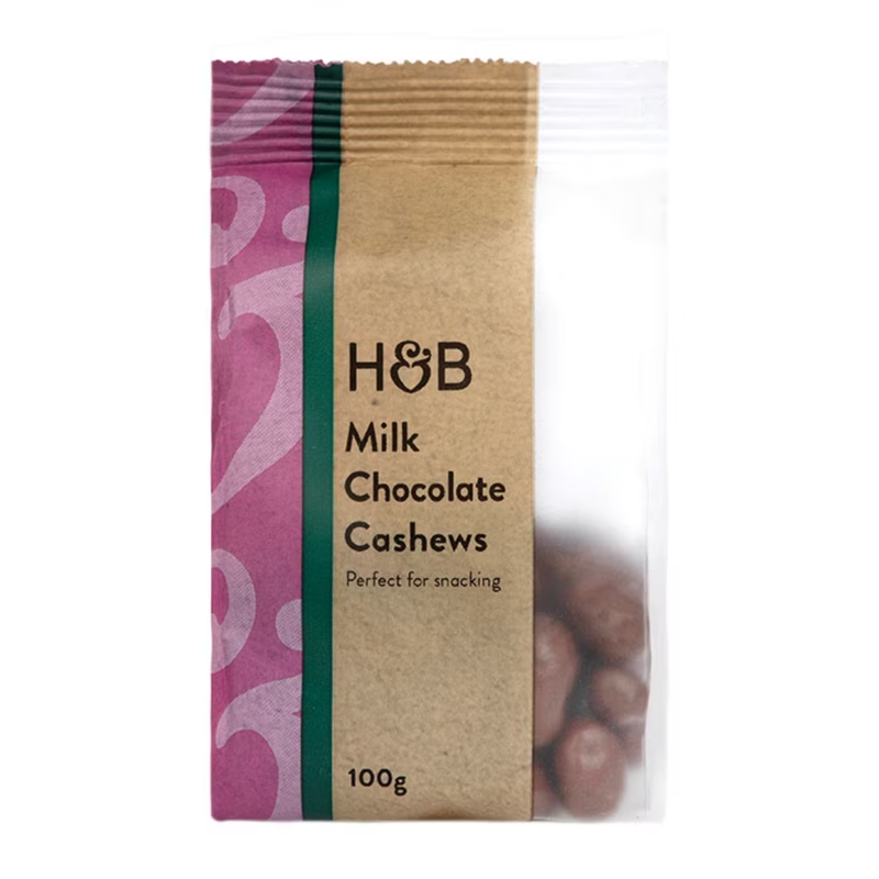 Holland & Barrett Milk Chocolate Cashews 100g | London Grocery