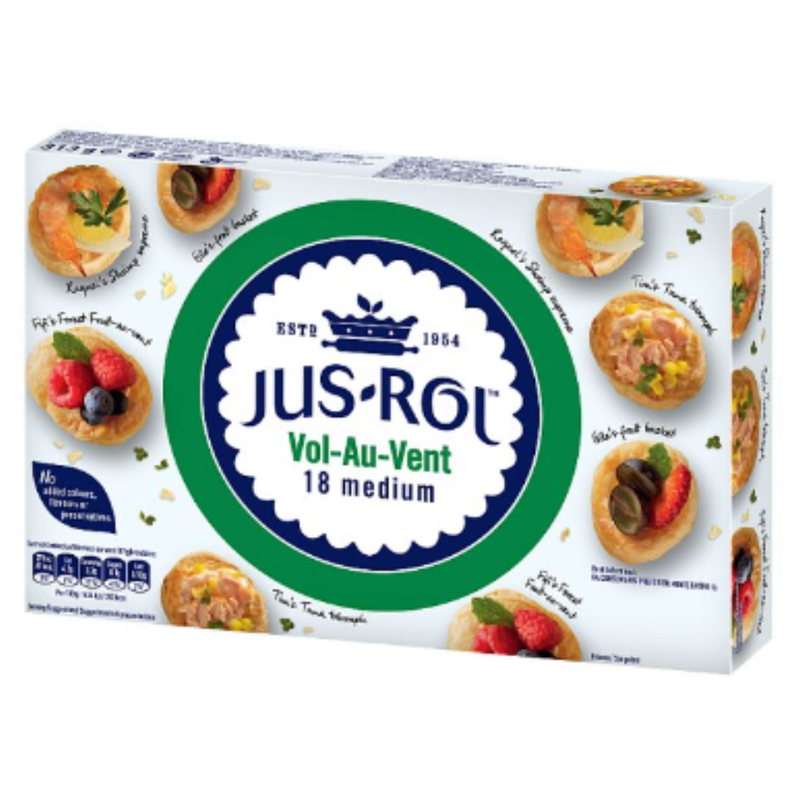 Jus-Rol 18 Medium Vol Au Vent Pastry 313g x 1 Pack | London Grocery
