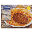 Kershaws Classic Steaklet & Chips with Onion Gravy & Baked Beans 360g x 1 Pack | London Grocery