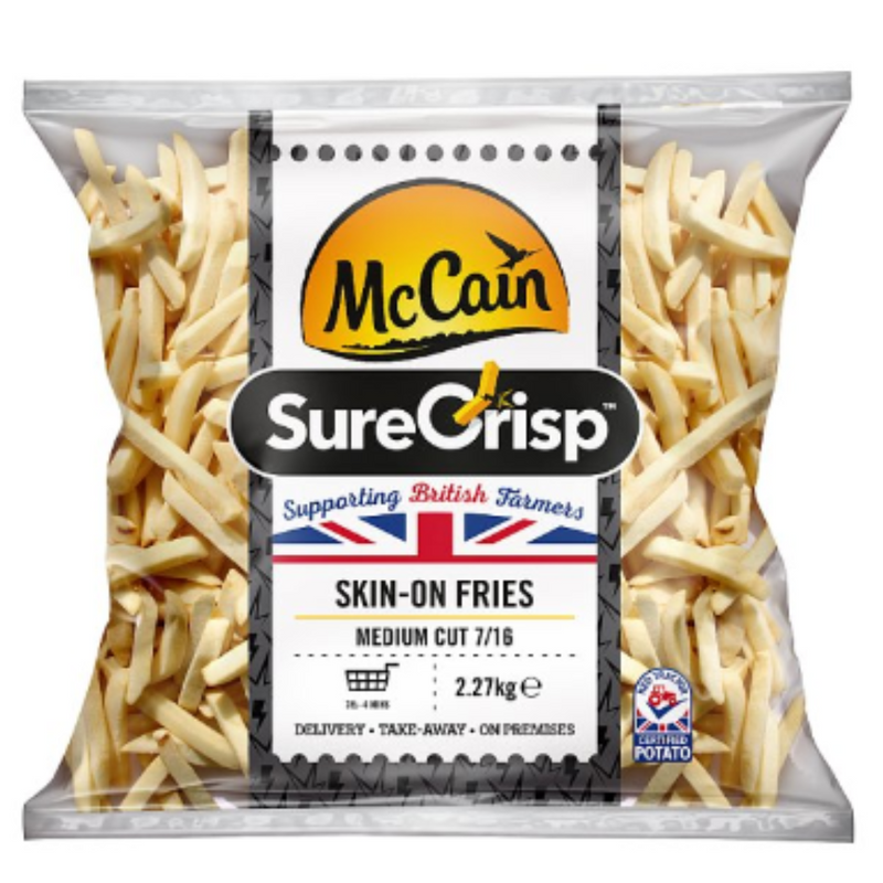 McCain Sure Crisp Skin-On Chips Medium Cut 7/16 2.27kg x 4 Packs | London Grocery