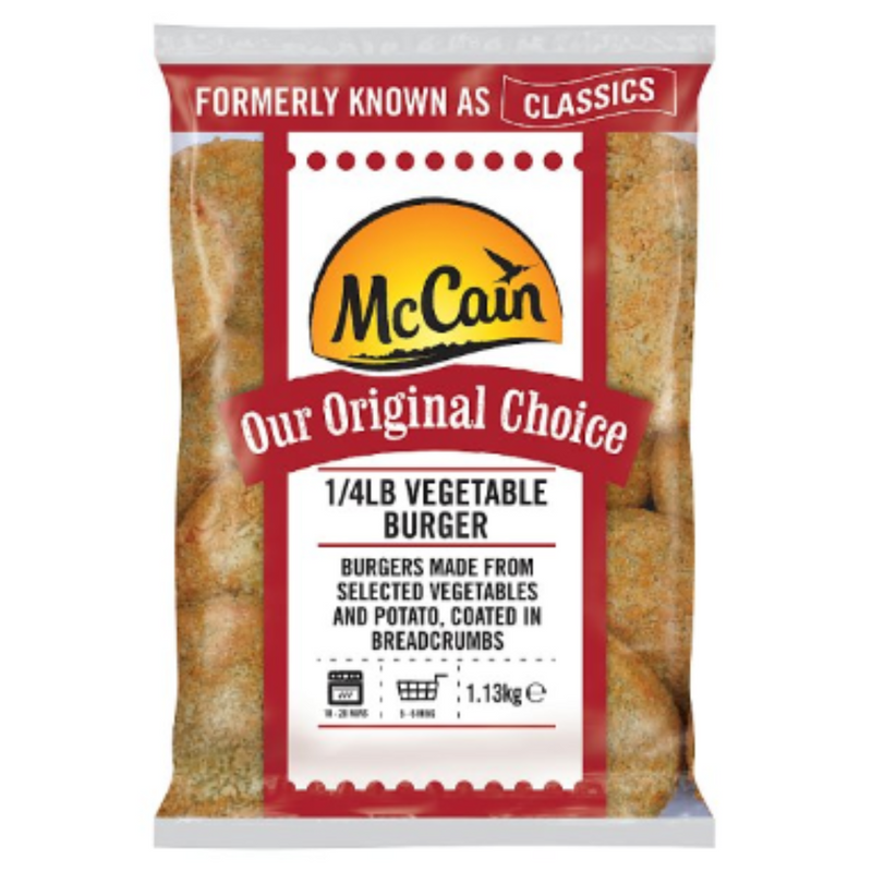 McCain Original Choice 1/4lb Vegetable Burger 1.13kg x 3 Packs | London Grocery