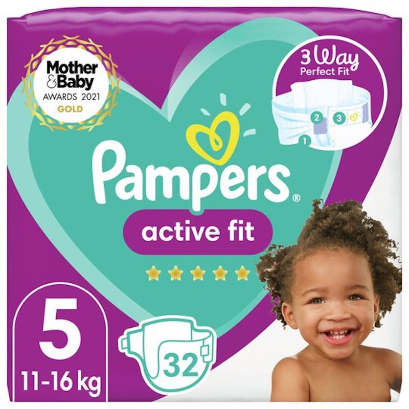 Pampers Active Fit Size 5 32 Nappies Essential Pack-London Grocery
