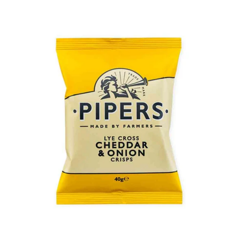 Pipers Lye Cross Cheddar & Onion Crisps 40g-London Grocery