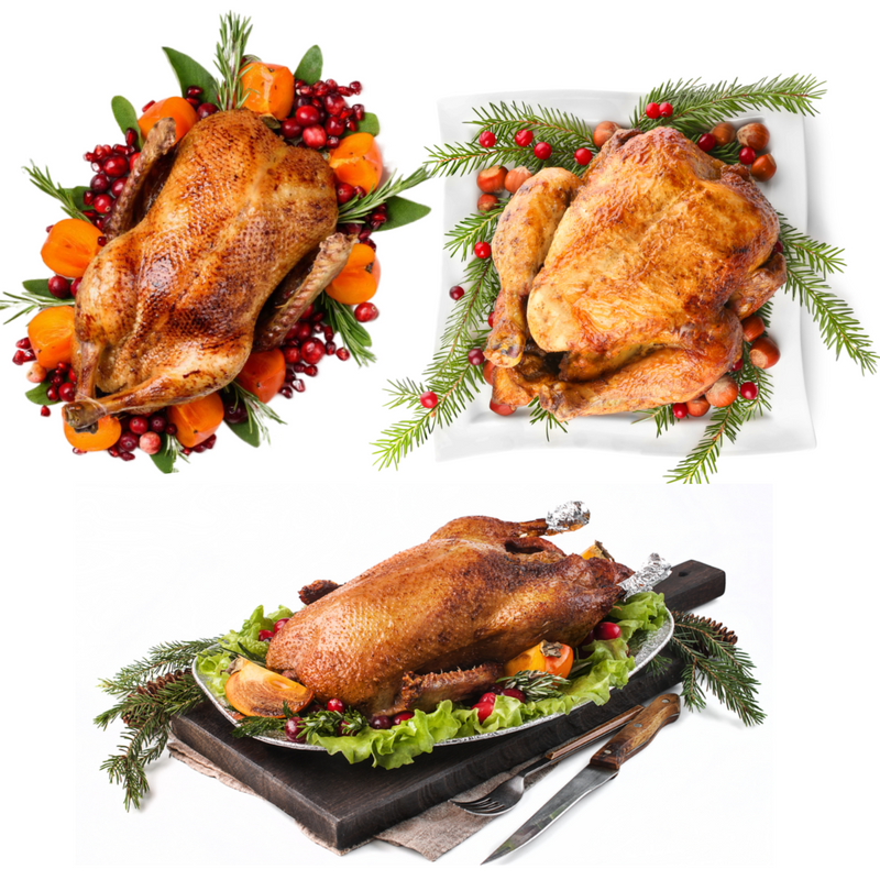 Premium Christmas Poultry Box with British Whole Turkey, Whole Goose and Duck-London Grocery