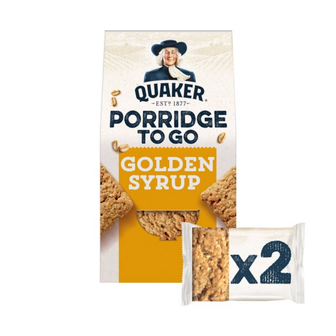 Quaker Porridge To Go Golden Syrup 2X55gr