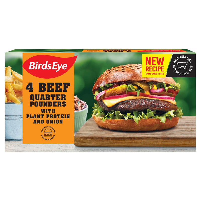 Birds Eye 4 Beef Burgers with Plant Protein and Onion 227g x 1 Pack - London Grocery