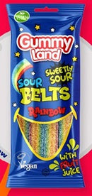 12x Gummy Land Sour Rainbow Belts | London Grocery