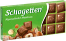 15x Schogetten Hazelnut With Apline Milk (71240) | London Grocery