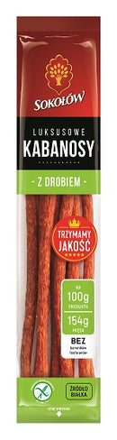20x Sokolow Lux Kabanos With Poultry 450g | London Grocery