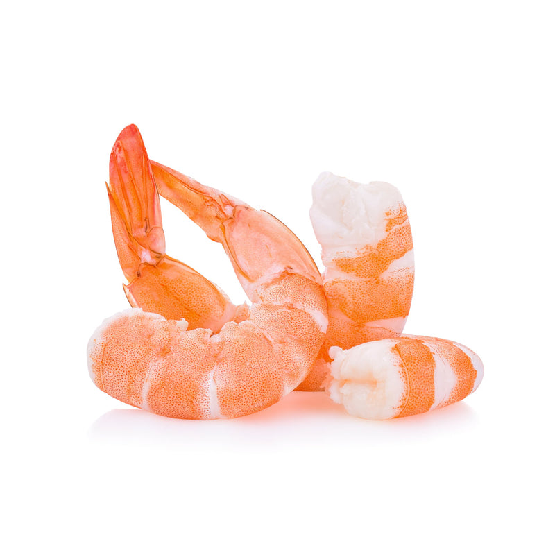 Frozen Cooked Peeled Tail-On King Prawns 800 x 12 Packs | London Grocery