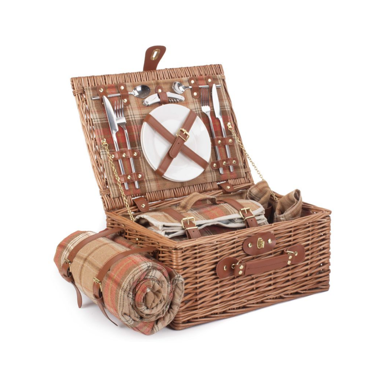 2 Person Autumn Red Tartan Hamper | London Grocery