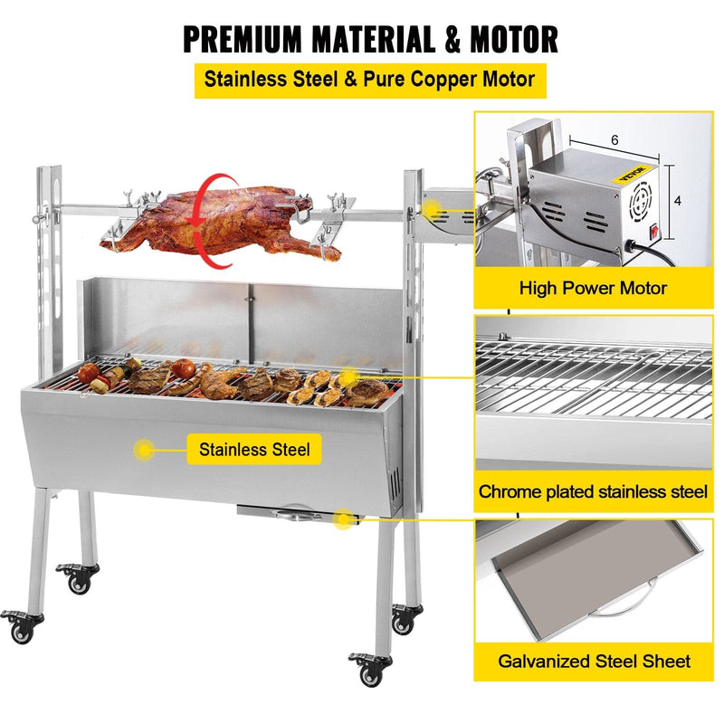 Heavy Duty BBQ Grill Rotisserie with 60kg Motor - London Grocery