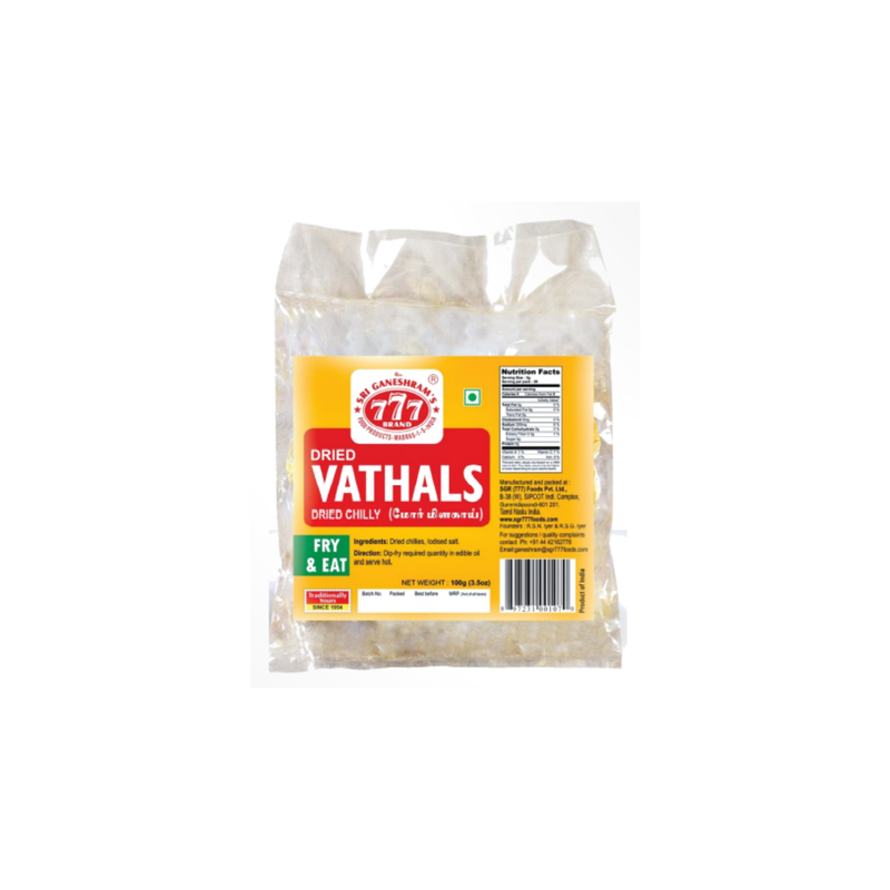 777 Dried Vathals (Dried Chilliy) 100g-London Grocery