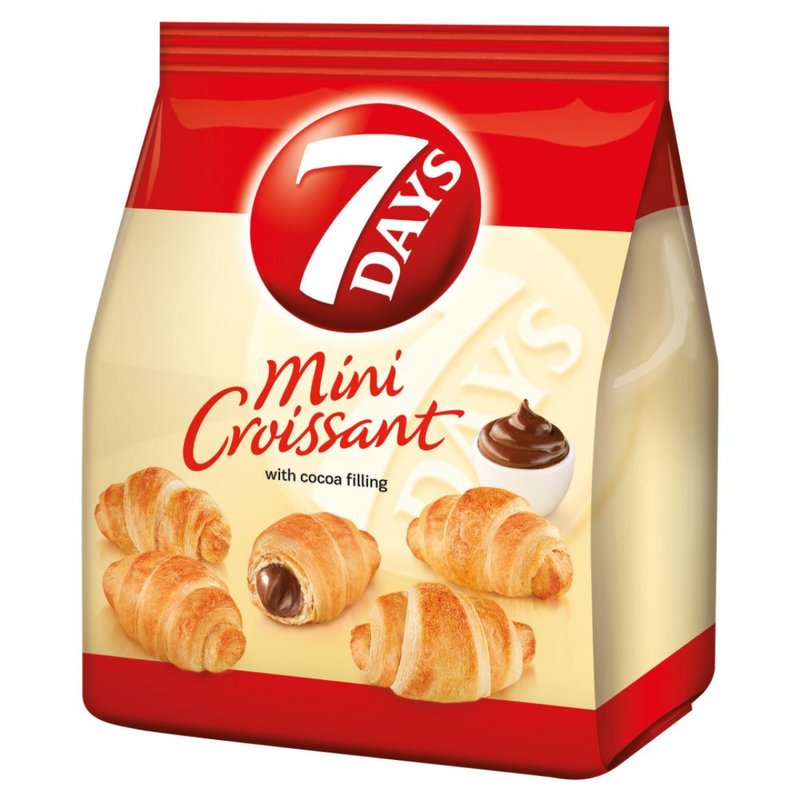 7 Days Mini Croissants with Cocoa Cream Filling 185gr-London Grocery