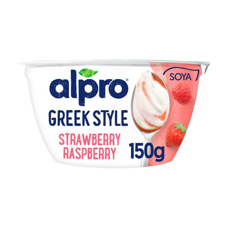 Alpro Greek Style Strawberry Raspberry Yogurt Alternative 150gr-London Grocery