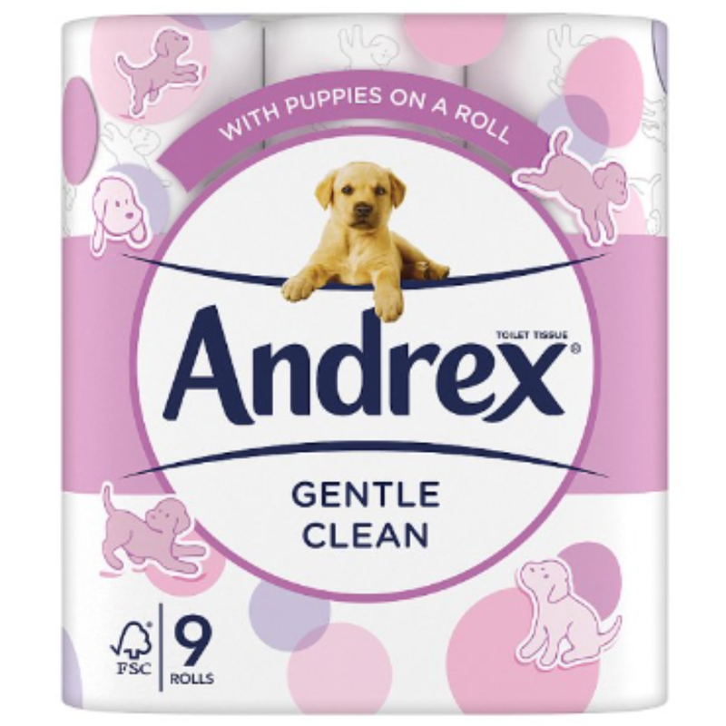 Andrex Gentle Clean Toilet Tissue 9 Rolls x Case of 5 - London Grocery