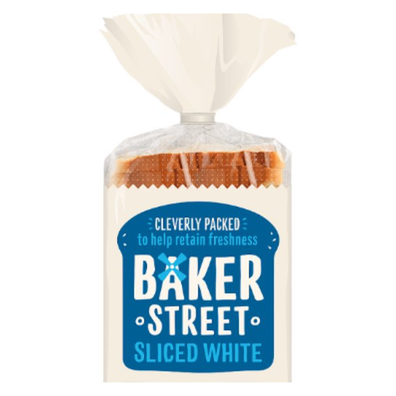 Baker Street Sliced White Bread 550g x Case of 1 - London Grocery