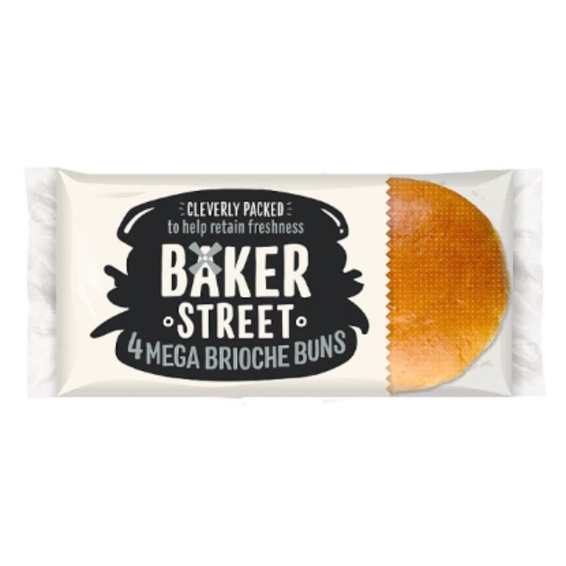 Baker Street 4 Mega Brioche Buns x Case of 1 - London Grocery