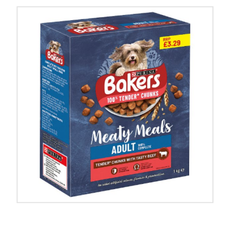 BAKERS Meaty Meals Adult Beef Dry Dog Food 1kg x Case of 5 - London Grocery