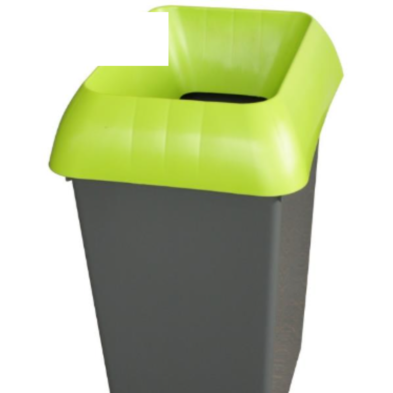 50L Recycling Bin with Lime Green Lid x Case of 1 - London Grocery