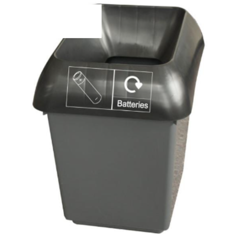 30L Recycling Bin with Black Lid & Batteries Logo x Case of 1 - London Grocery