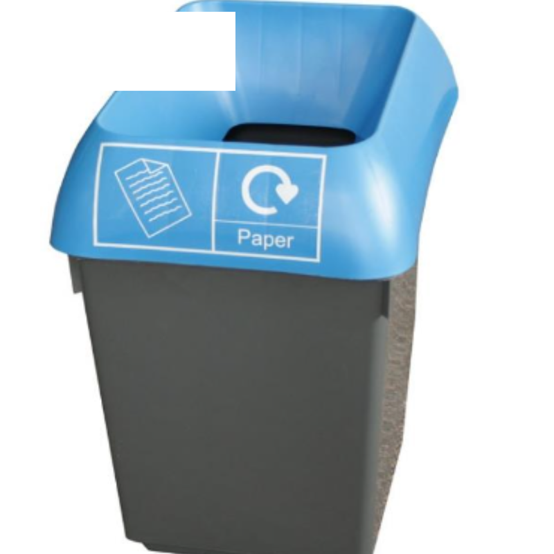 30L Recycling Bin with Blue Lid & Paper Logo x Case of 1 - London Grocery