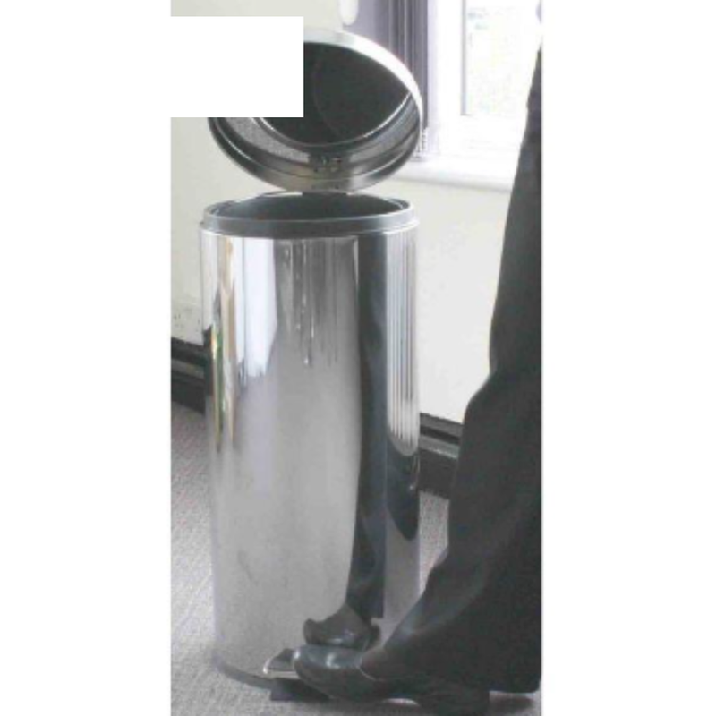 30L Pedal Bin - Mirror Stainless Steel x Case of 1 - London Grocery