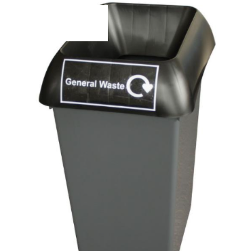 50L Recycling Bin with Black Lid & General Waste Logo x Case of 1 - London Grocery