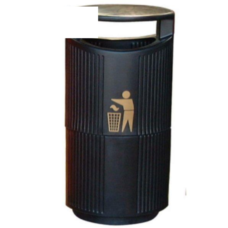 94 Litre HOODED TOP BIN c/w GALV.LINER and LOCK, Black x Case of 1 - London Grocery
