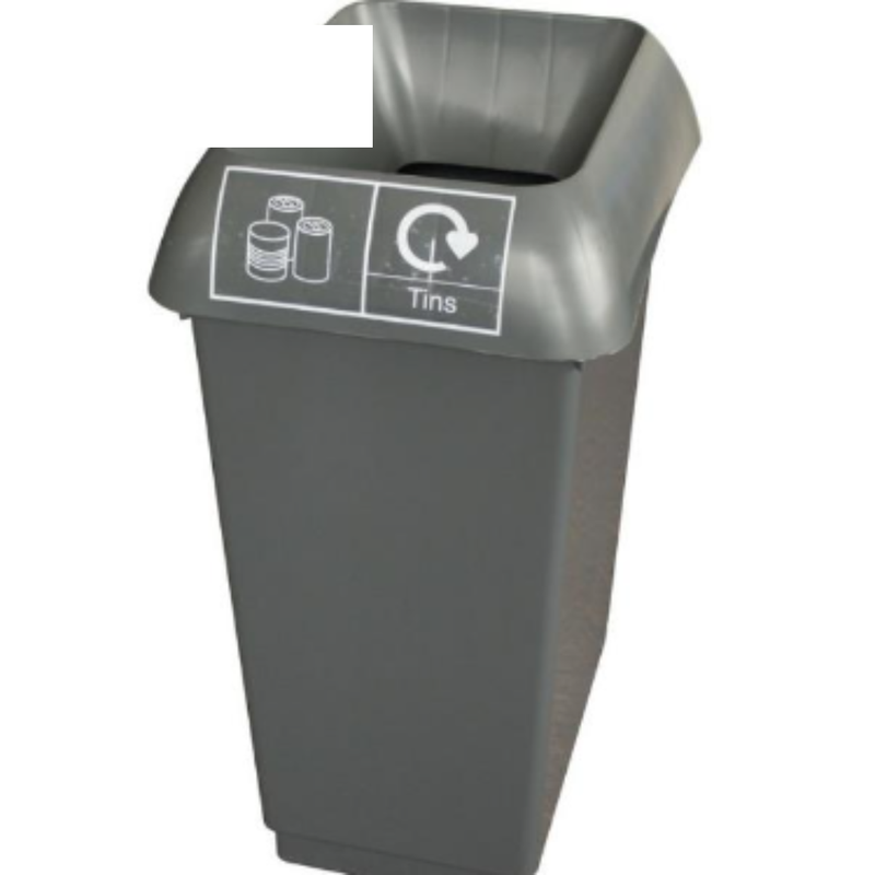 50L Recycling Bin with Dark Grey Lid & Tins Logo x Case of 1 - London Grocery